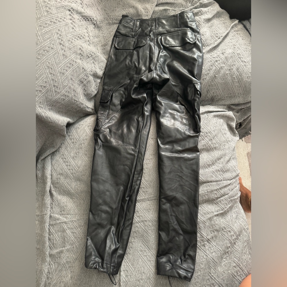 Leather jogger pants
